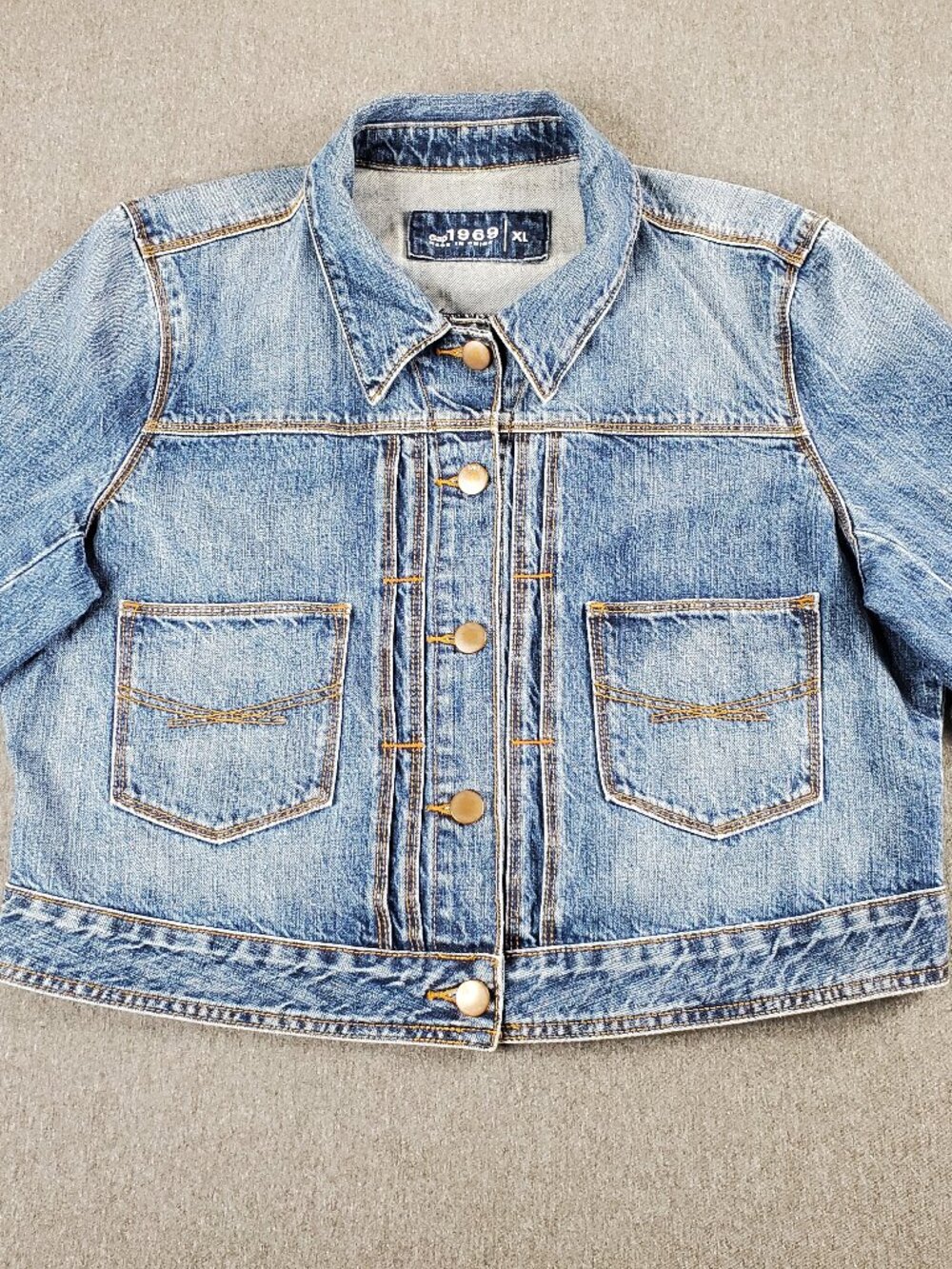 Gap 1969 Blue Denim Jean Trucker Jacket Women's XL Country Classic Casual Wear